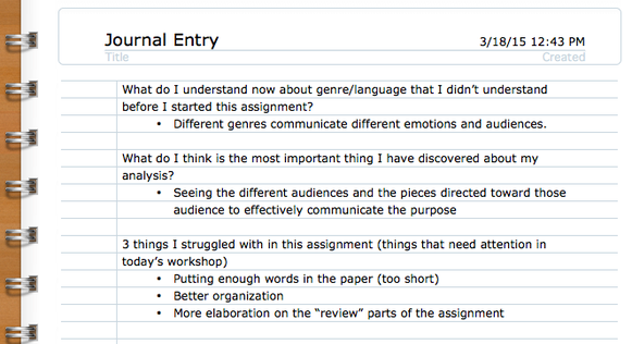 journal entry assignment examples